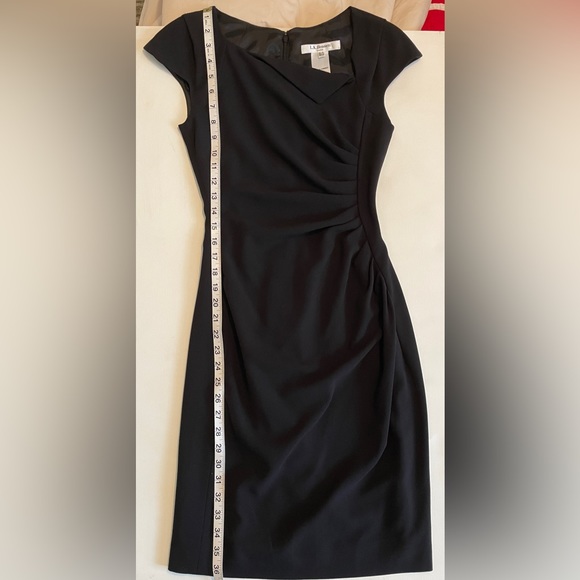 L.K.Bennett Black Davina Cap Sleeve Sheath Dress Size 2 - Picture 14 of 16